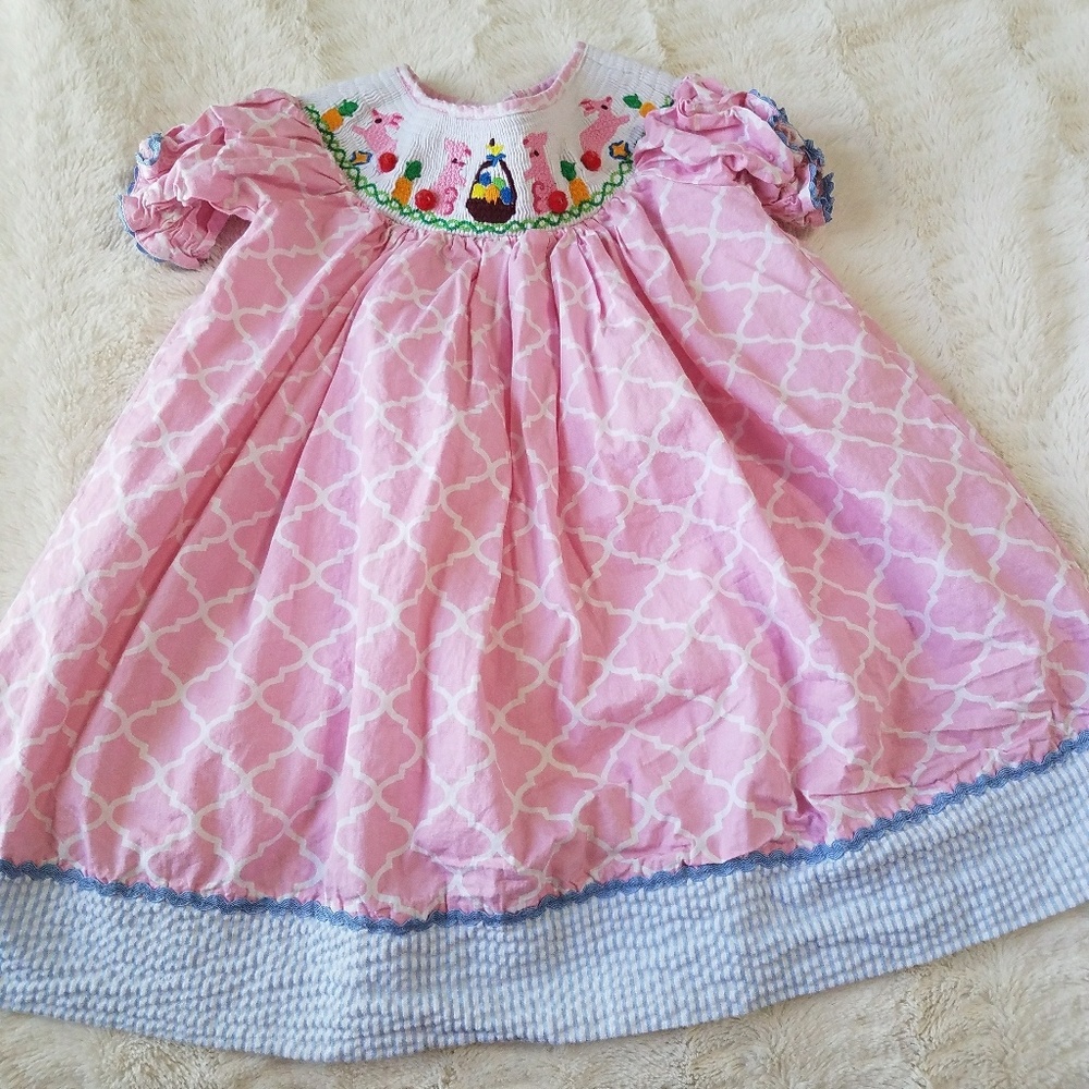 Smocked Easter/Spring dress! worn once! 6-12 m.